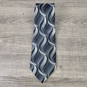 Pierre Cardin Abstract Silver,‎ Black & Gray Silk Tie
